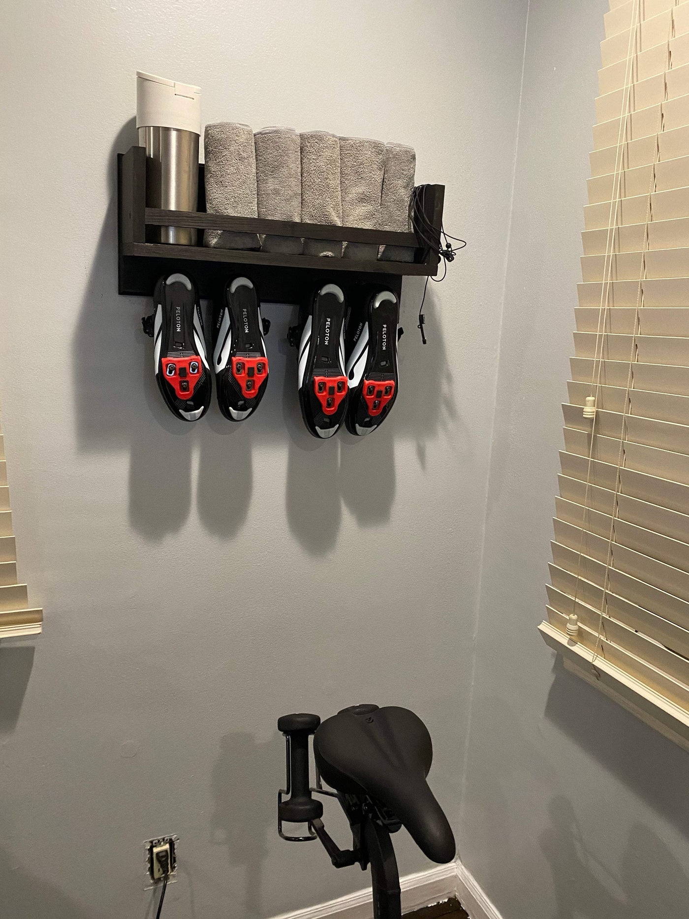 Exercise Home Gym Shoe and Towel Shelf Cycling Shoe Shelf Exercise Shoe  Storage Shelf Fitness Shelf Home Gym Shoe Shelf Bike Shelf 